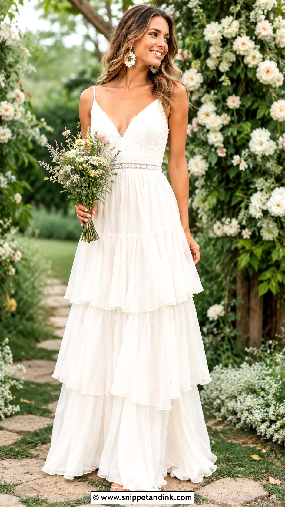 Tiered Hippie Wedding Dress - Snippet and Ink - 30 Hippie Wedding Dress Ideas