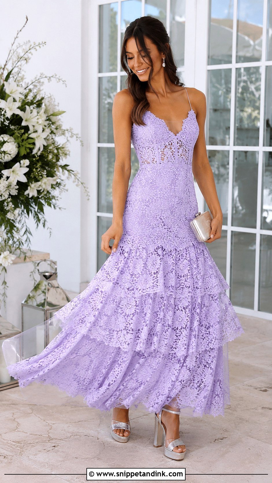 Tiered Lace Gown - Snippet and Ink - 25 Latest Lace Gown Styles