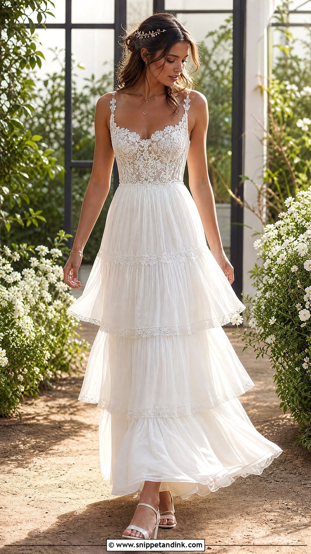 Tiered Lace Wedding Dress - Snippet and Ink - 20 Vintage Bohemian Wedding Dresses