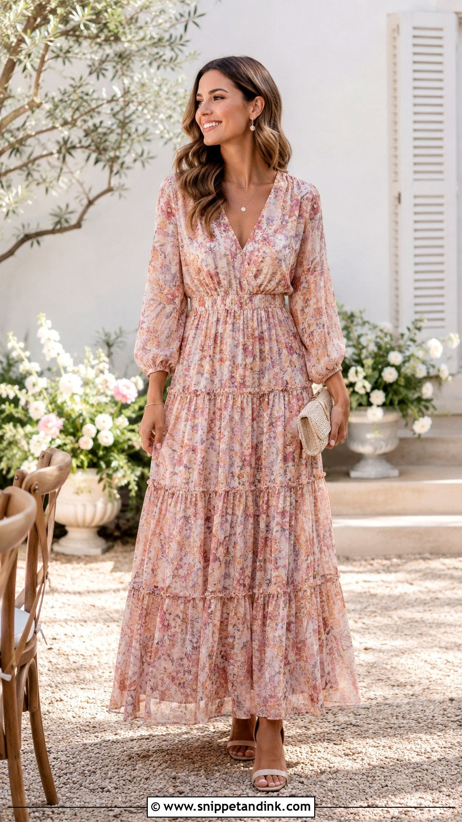 Tiered Maxi Dress For Wedding Function - Snippet and Ink - 25 Dresses for Wedding Function