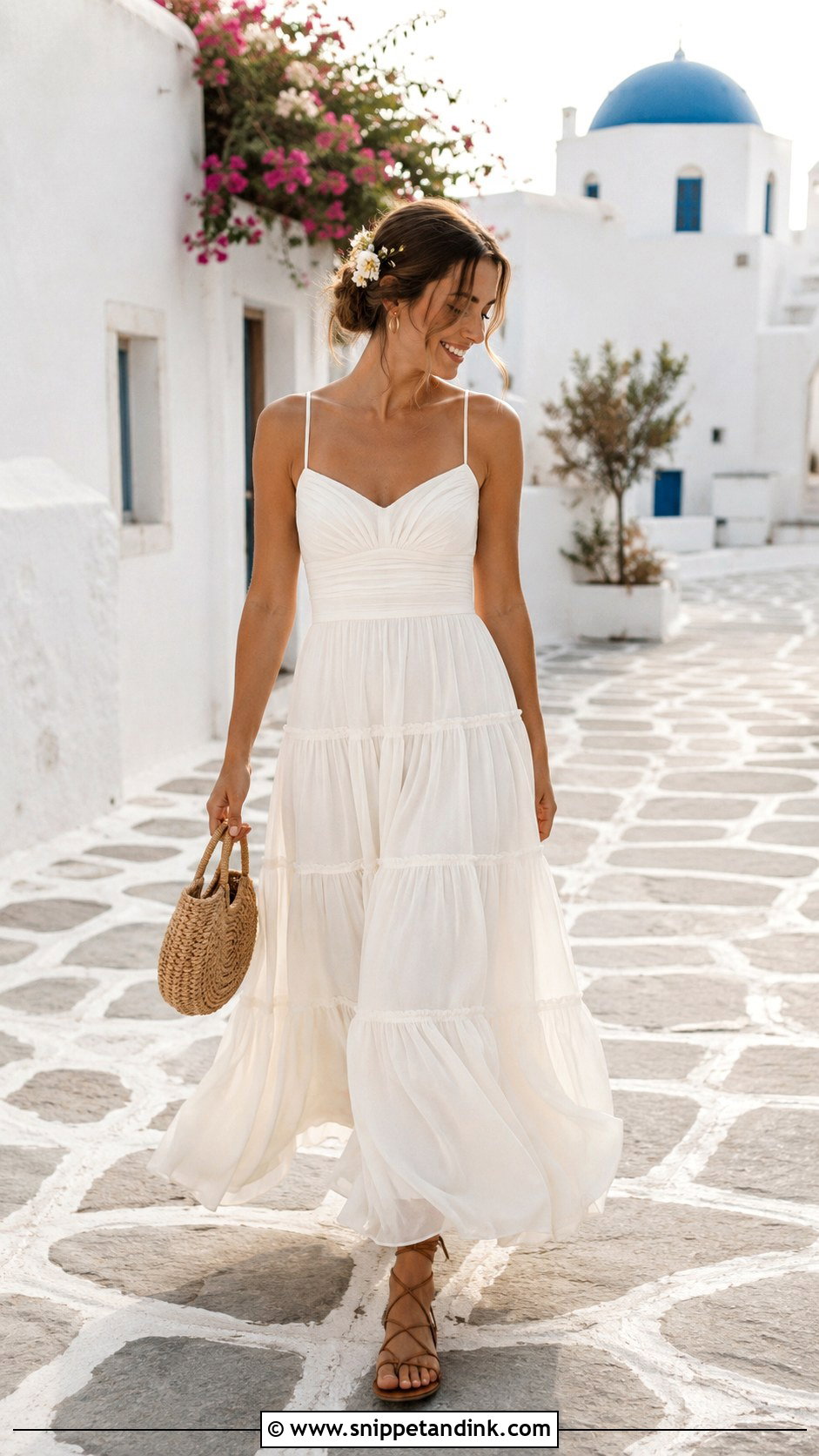 Tiered Maxi Wedding Dress - Snippet and Ink - 20 Mama Mia Wedding Dress Ideas