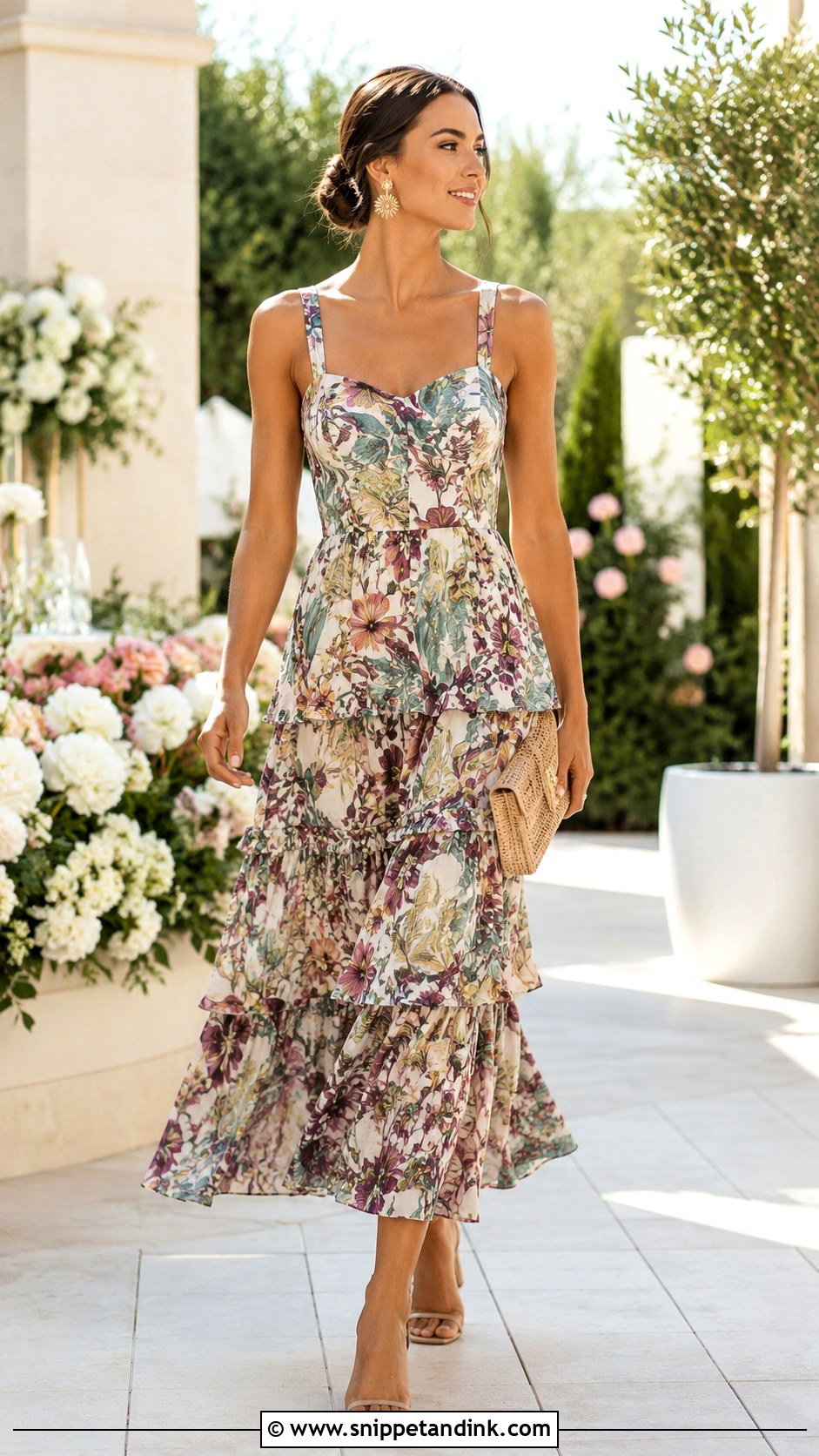 Tiered Maxi Wedding Guest Dress - Snippet and Ink - 20 One Piece Dress for Wedding Ideas