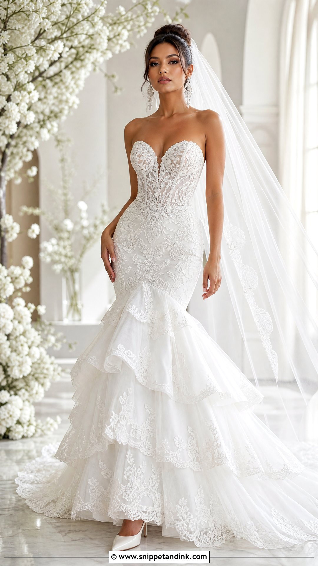 Tiered Mermaid Wedding Dress - Snippet and Ink - 25 Tiered Wedding Dress Ideas