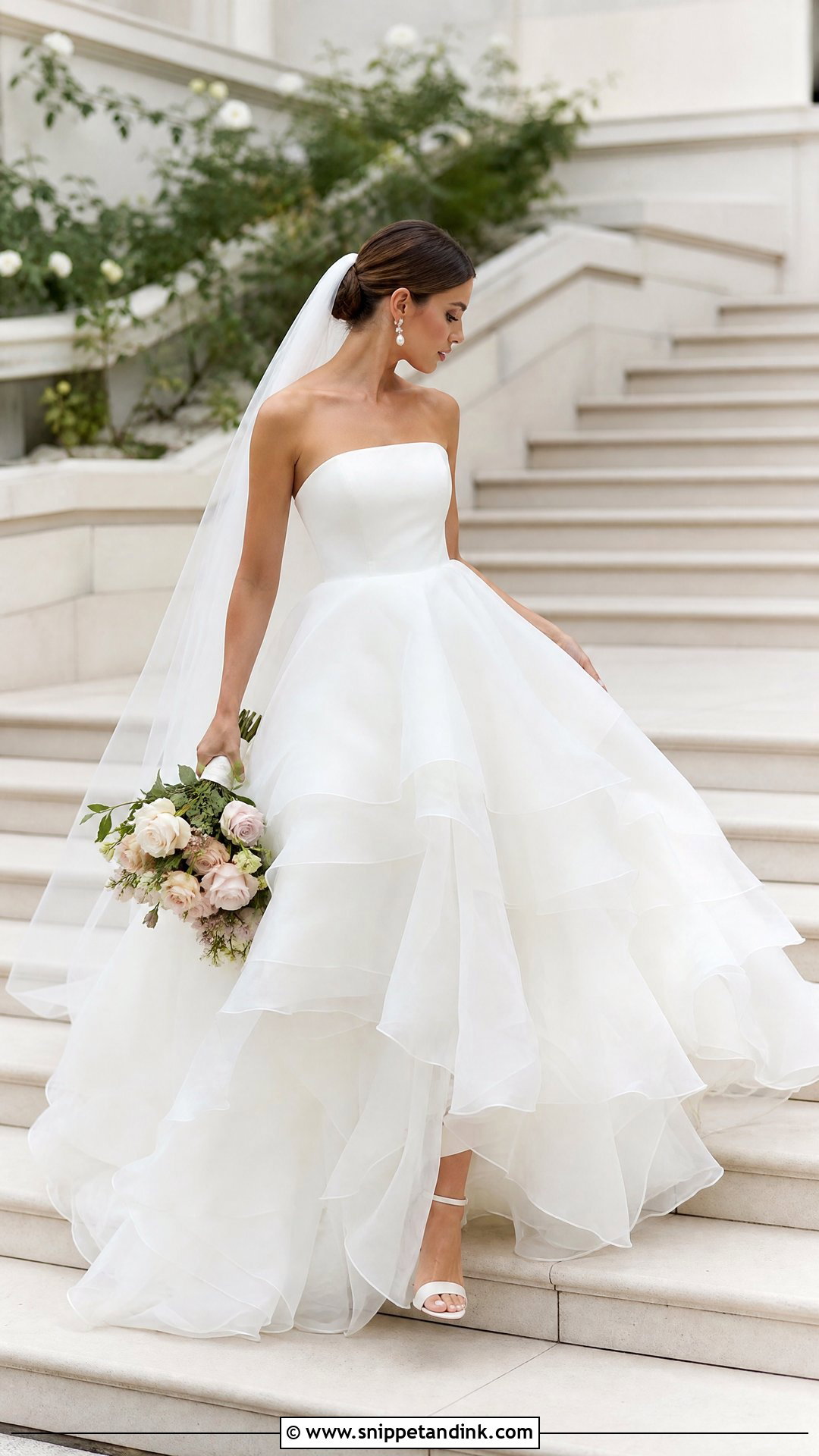 Tiered Organza Princess Ball Gown Wedding Dress - Snippet and Ink - 20 Princess Wedding Dresses Ball Gown Fairytale