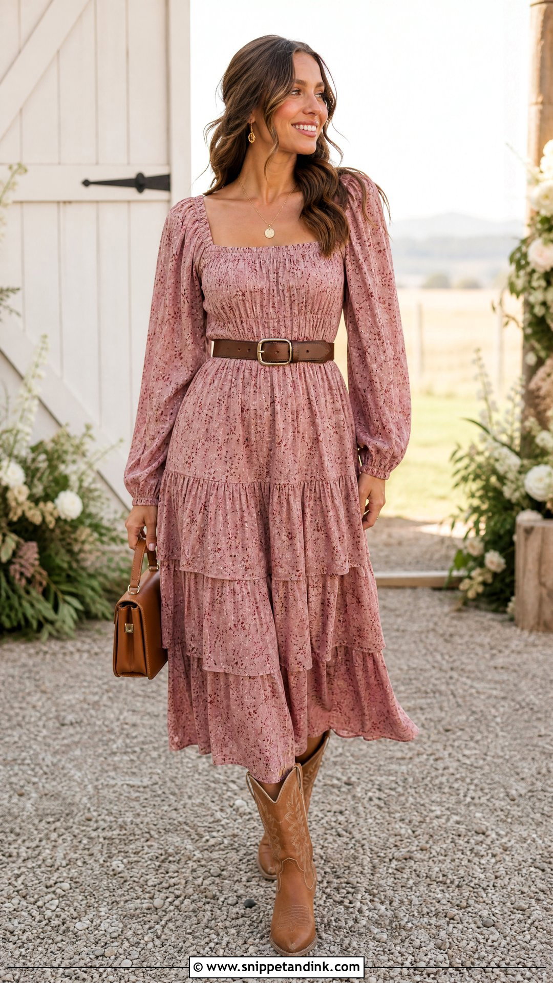 Tiered Prairie Dress Western Wedding Outfit - Snippet and Ink - 20 Western Outfit for Wedding Ideas