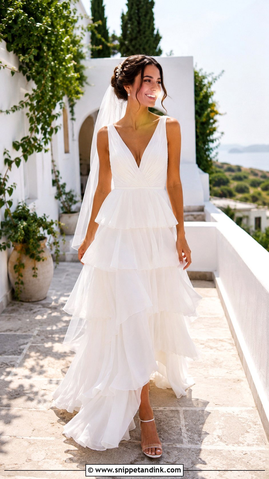 Tiered Ruffle Wedding Dress - Snippet and Ink - 20 Mediterranean Wedding Dress Ideas