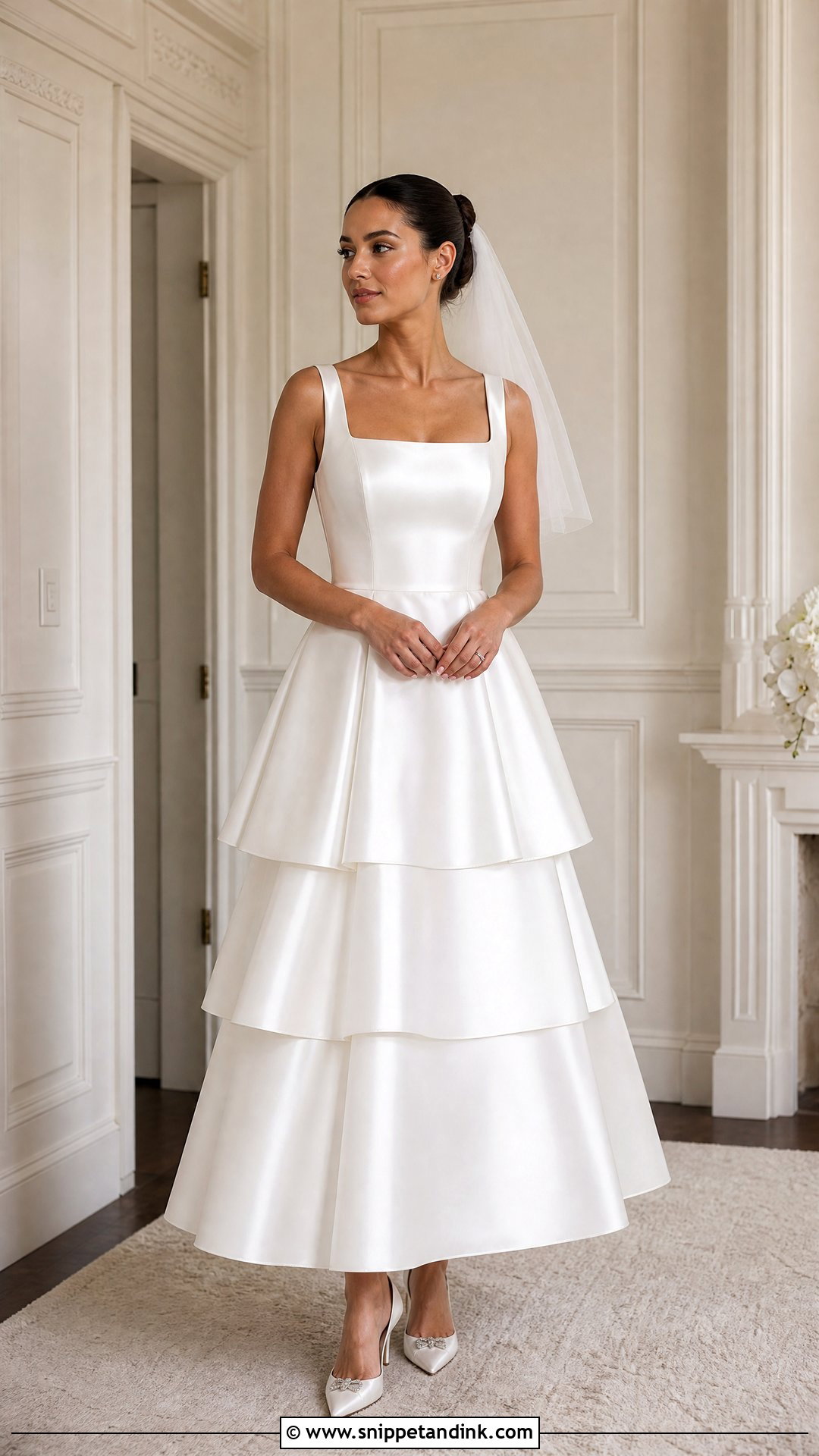 Tiered Satin Wedding Dress - Snippet and Ink - 25 Tiered Wedding Dress Ideas