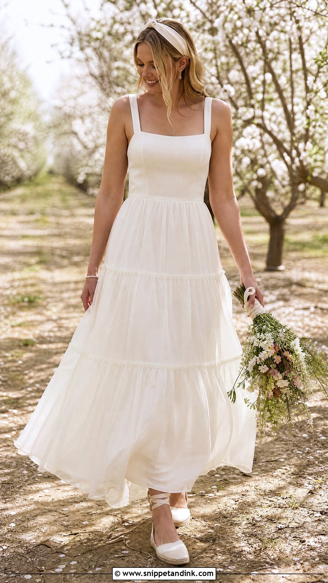 Tiered Skirt Cottage Wedding Dress - Snippet and Ink - 25 Cottage Wedding Dress Ideas