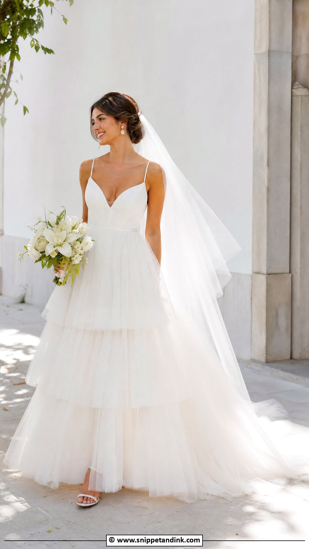 Tiered Skirt Wedding Dress - Snippet and Ink - 35 Latest Wedding Gowns