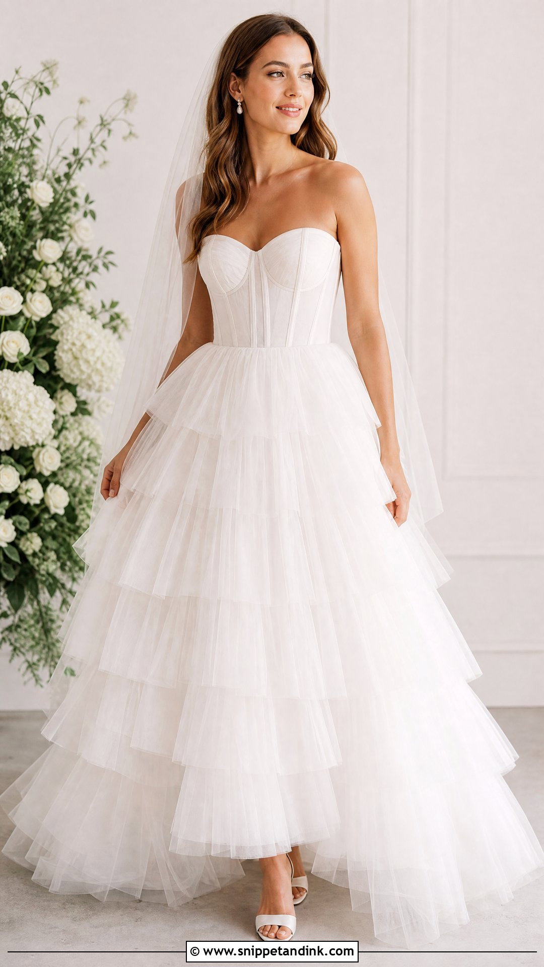 Tiered Strapless Wedding Dress - Snippet and Ink - 25 Tiered Wedding Dress Ideas