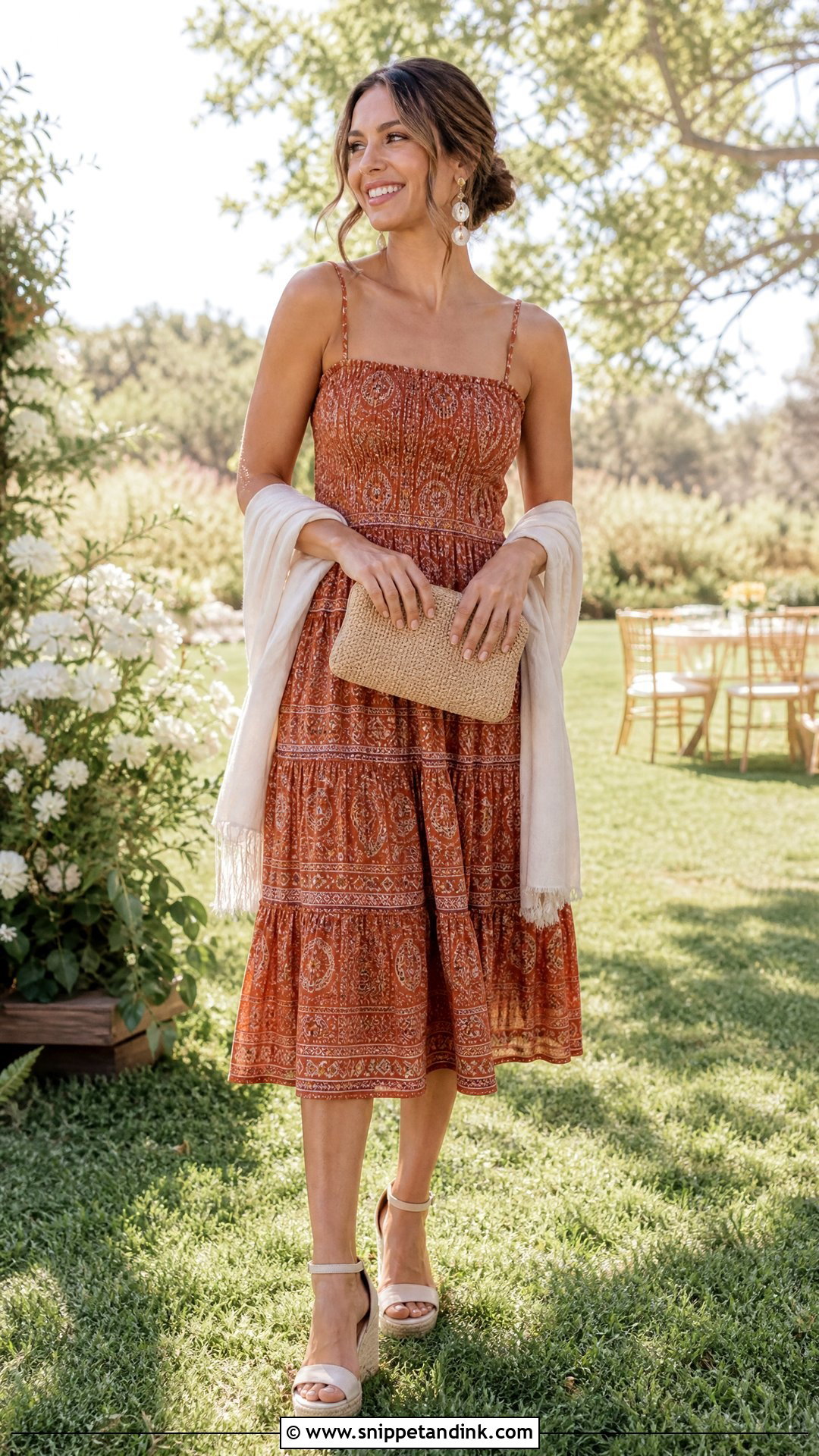 Tiered Sundress Casual Wedding Outfit - Snippet and Ink - 20 What to Wear to a Casual Wedding Ideas
