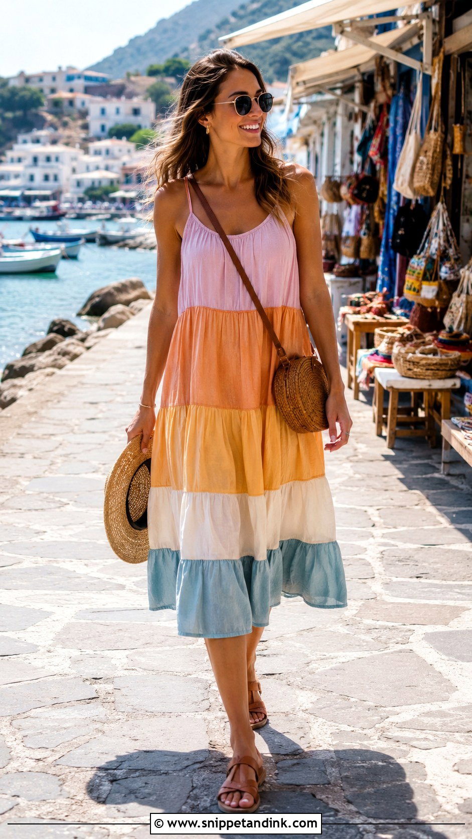 Tiered Sundress Honeymoon Dress With Walking Sandals - Snippet and Ink - 20 Dresses for Honeymoon