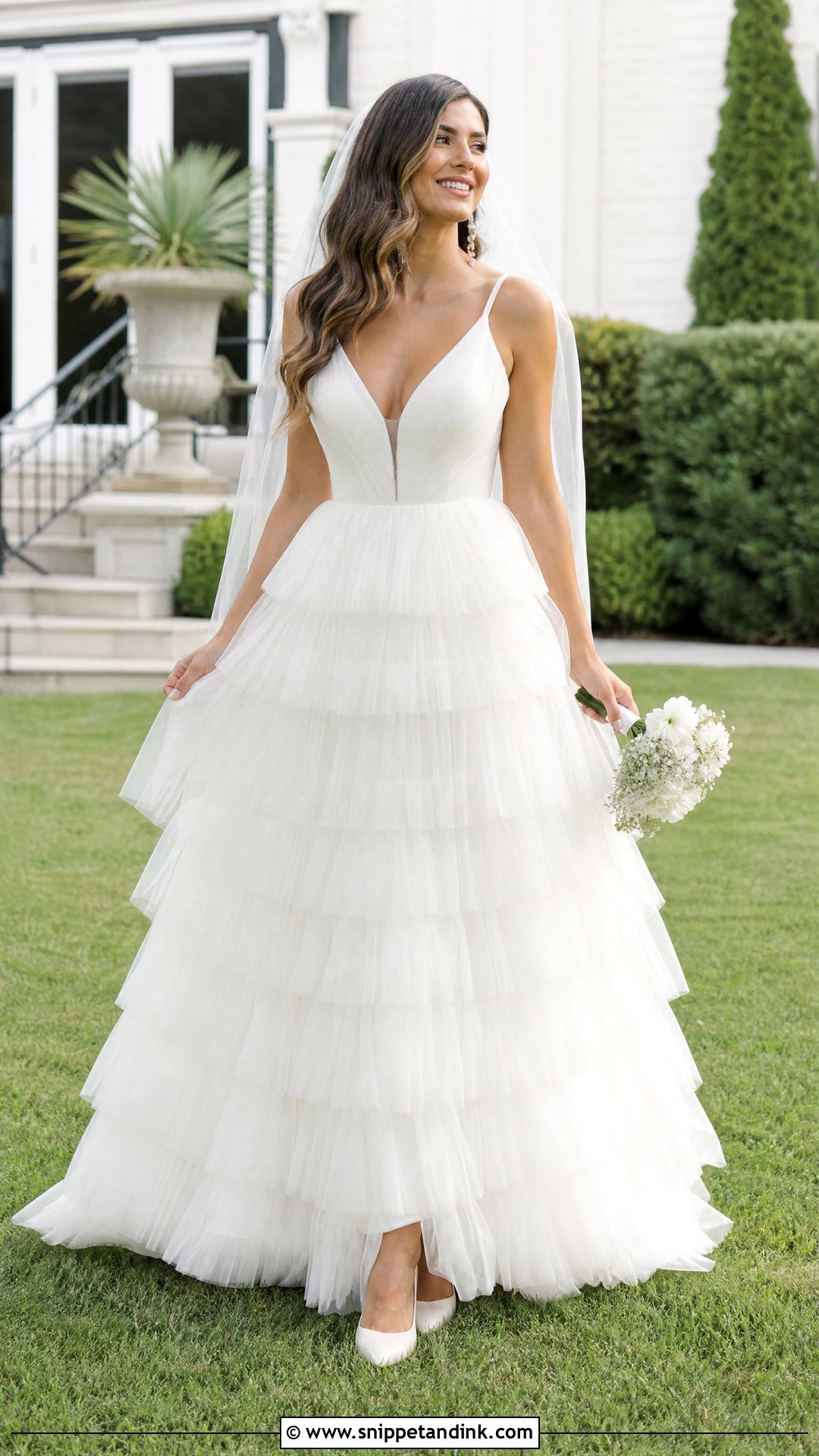 Tiered Tulle Ball Gown Wedding Dress - Snippet and Ink - 20 Big Puffy Wedding Dresses