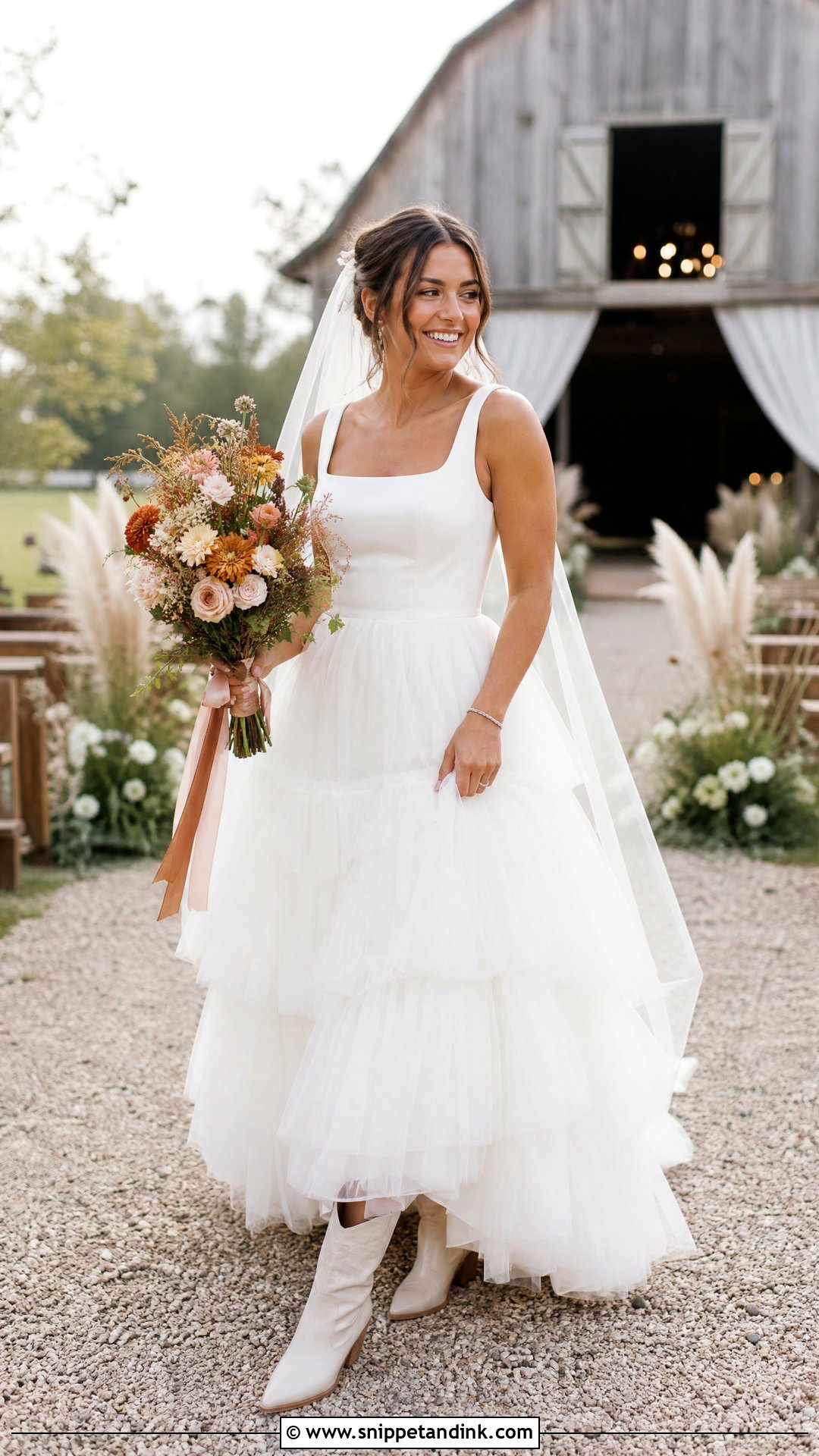 Tiered Tulle Barn Wedding Dress - Snippet and Ink - 25 Barn Wedding Dress Ideas