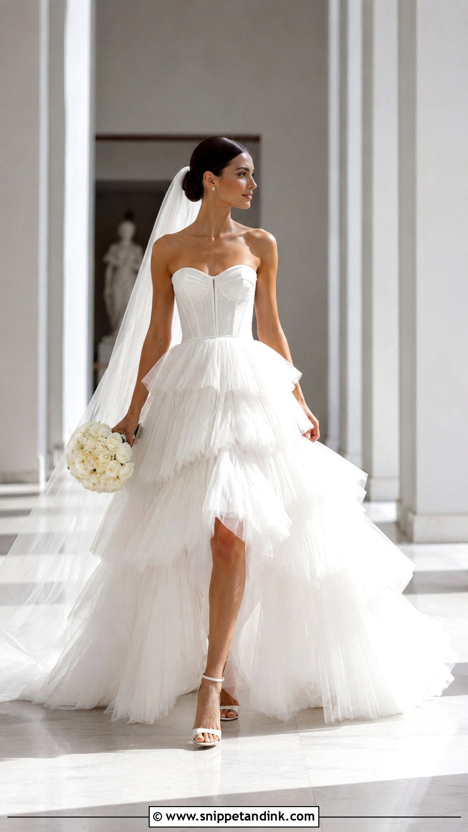 Tiered Tulle Big Skirt Wedding Dress - Snippet and Ink - 20 Big Skirt Wedding Dress Ideas