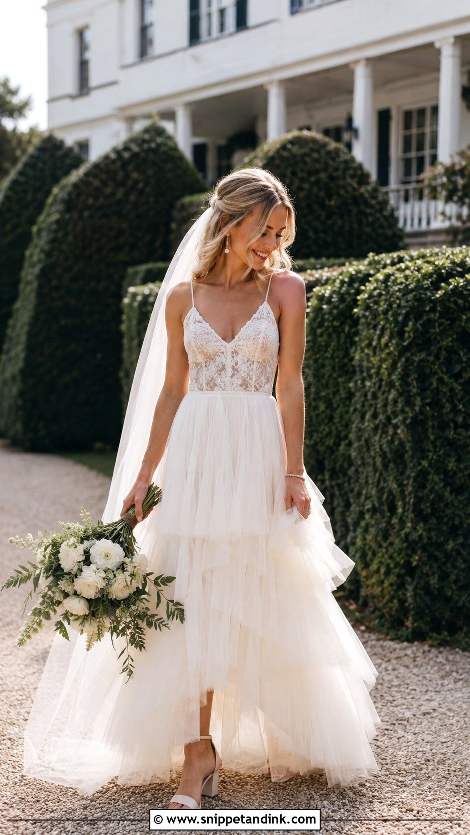 Tiered Tulle Boho Bridal Gown - Snippet and Ink - 20 Boho Bridal Gowns