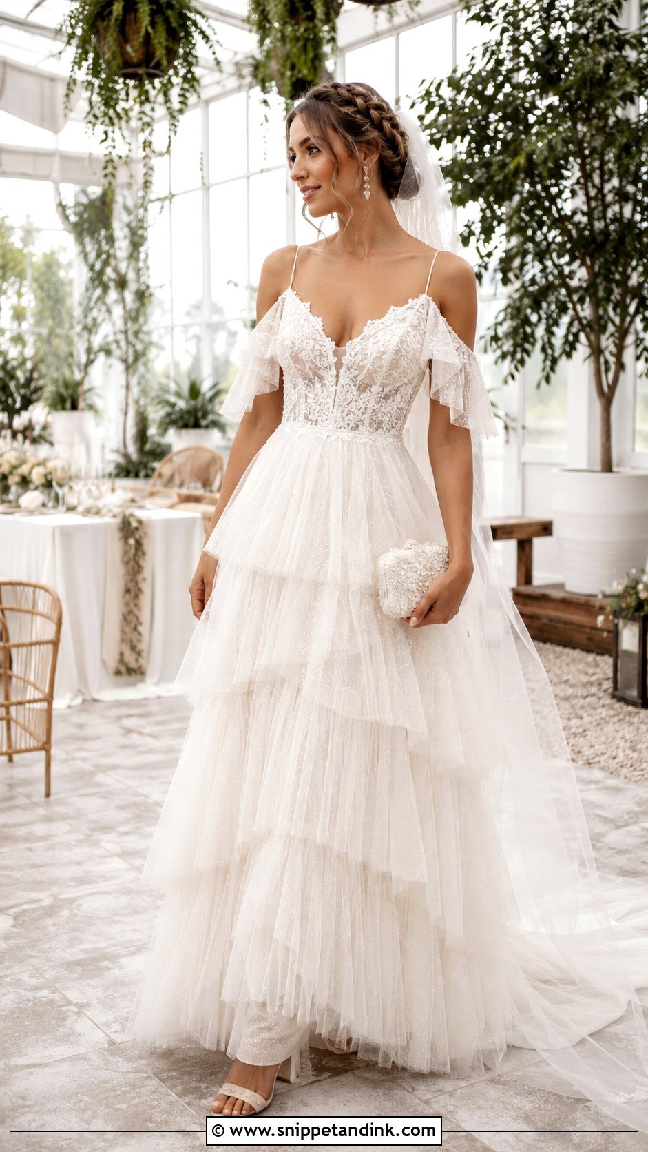 Tiered Tulle Boho Glam Wedding Dress - Snippet and Ink - 20 Boho Glam Wedding Dress Ideas