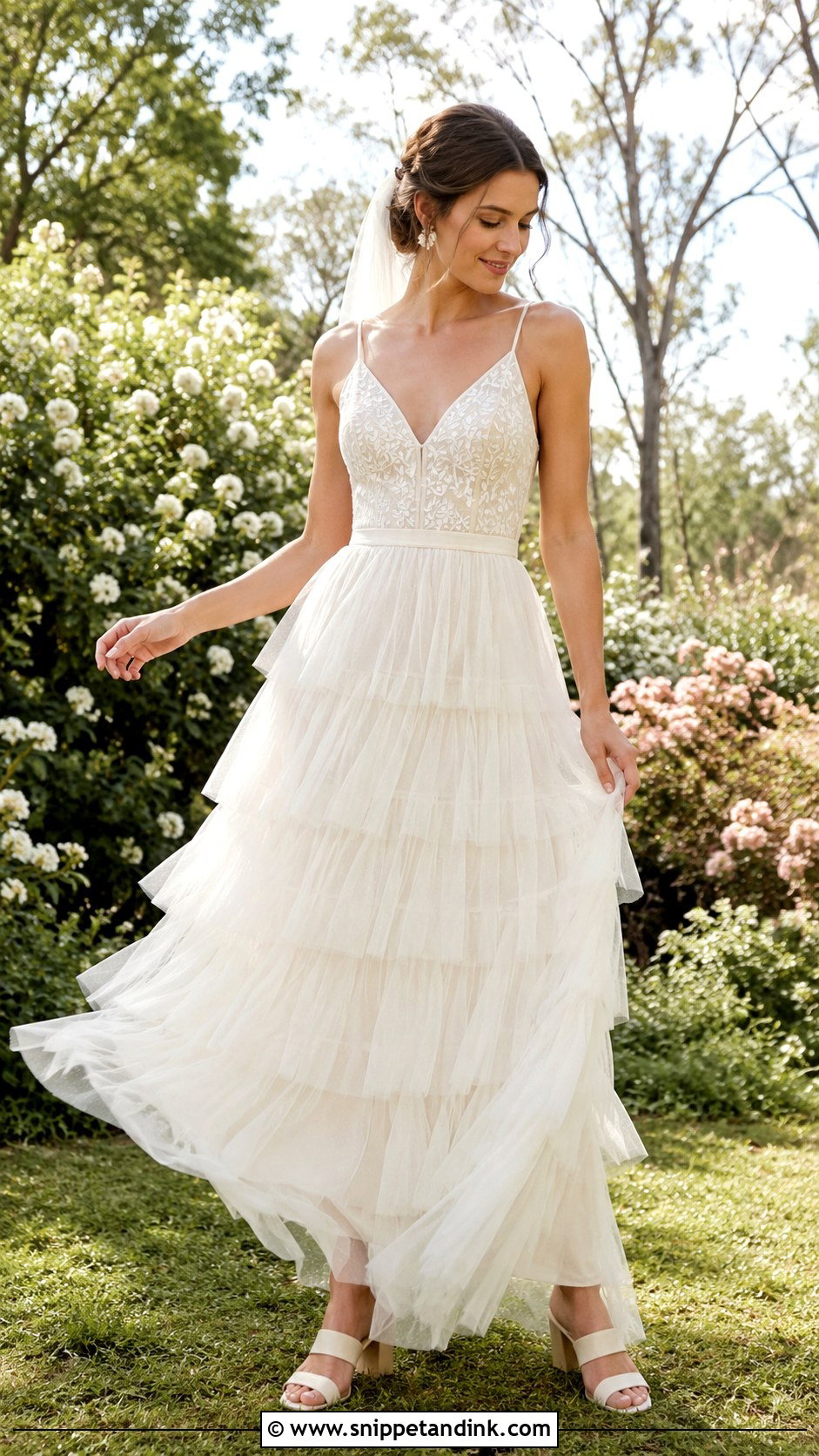 Tiered Tulle Boho Wedding Dress - Snippet and Ink - 20 Boho Chic Wedding Dresses