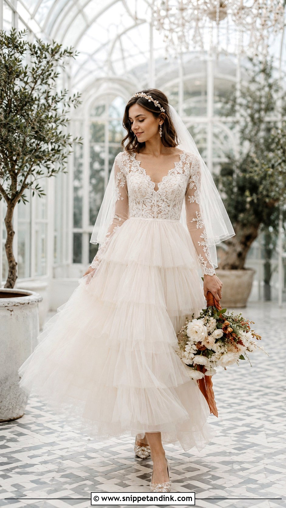 Tiered Tulle Boho Wedding Dress - Snippet and Ink - 20 Boho Fall Wedding Dress Ideas