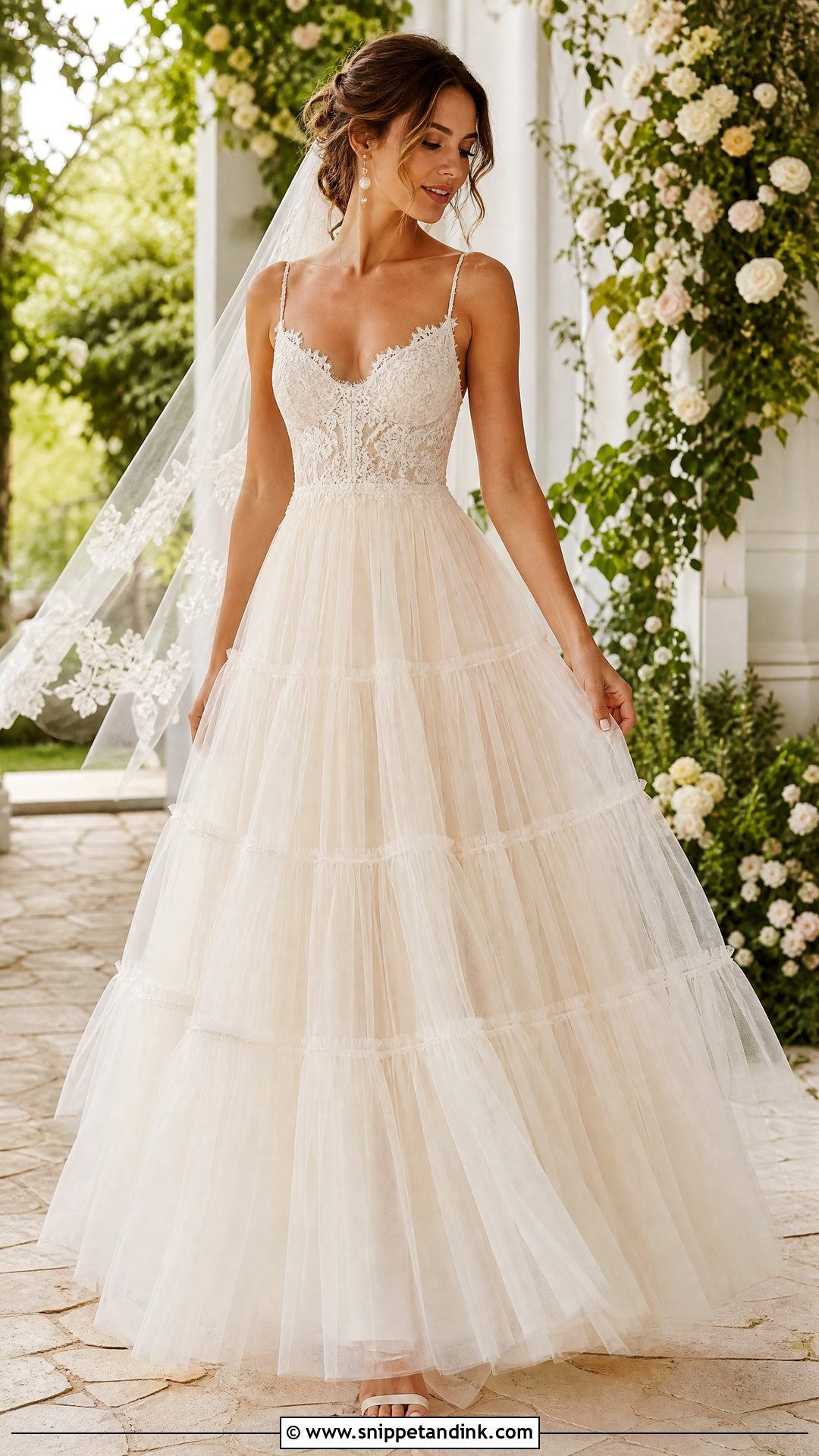 Tiered Tulle Boho Wedding Dress - Snippet and Ink - 25 Boho Whimsical Wedding Dress Ideas