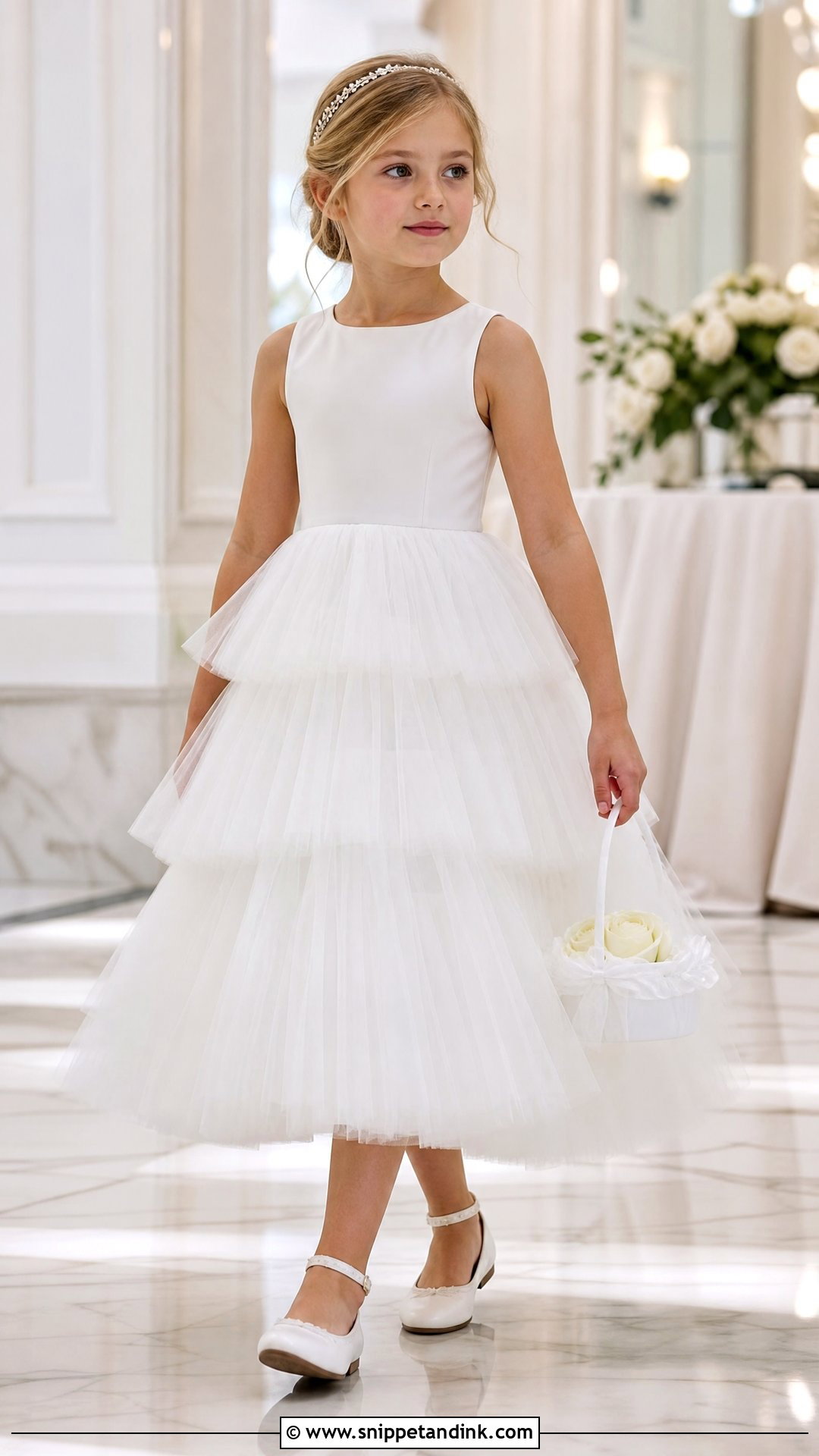 Tiered Tulle Little Bride Gown - Snippet and Ink - 25 Little Bride Gown Styles for Kids