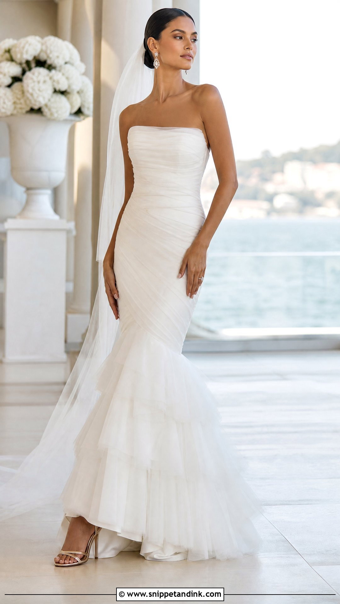 Tiered Tulle Mermaid Wedding Dress - Snippet and Ink - 20 Tiered Tulle Wedding Dress Ideas