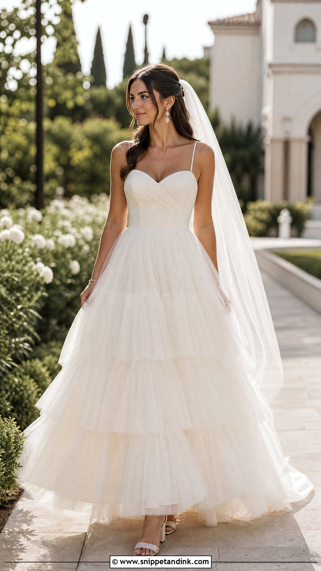 Tiered Tulle Outdoor Wedding Dress - Snippet and Ink - 20 Wedding Dress for Outdoor Wedding Ideas