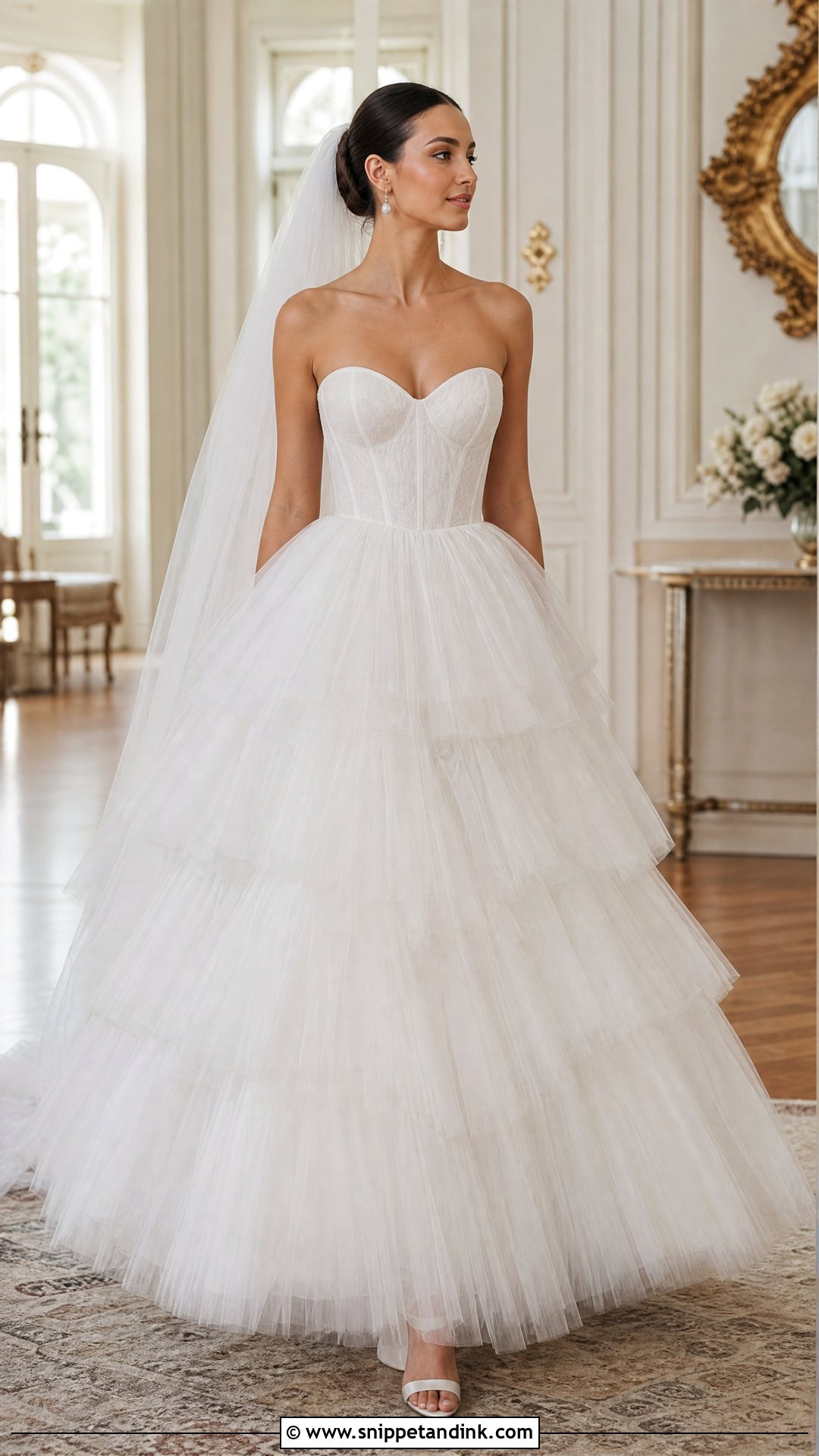 Tiered Tulle Poofy Wedding Dress - Snippet and Ink - 25 Poofy Wedding Dresses