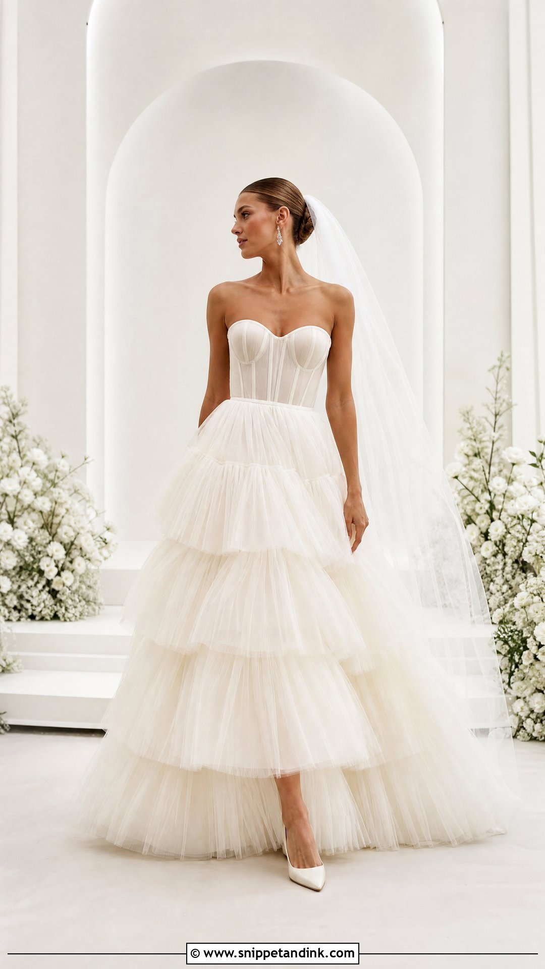 Tiered Tulle Skirt Wedding Dress - Snippet and Ink - 20 Tulle Skirt Wedding Dress Ideas