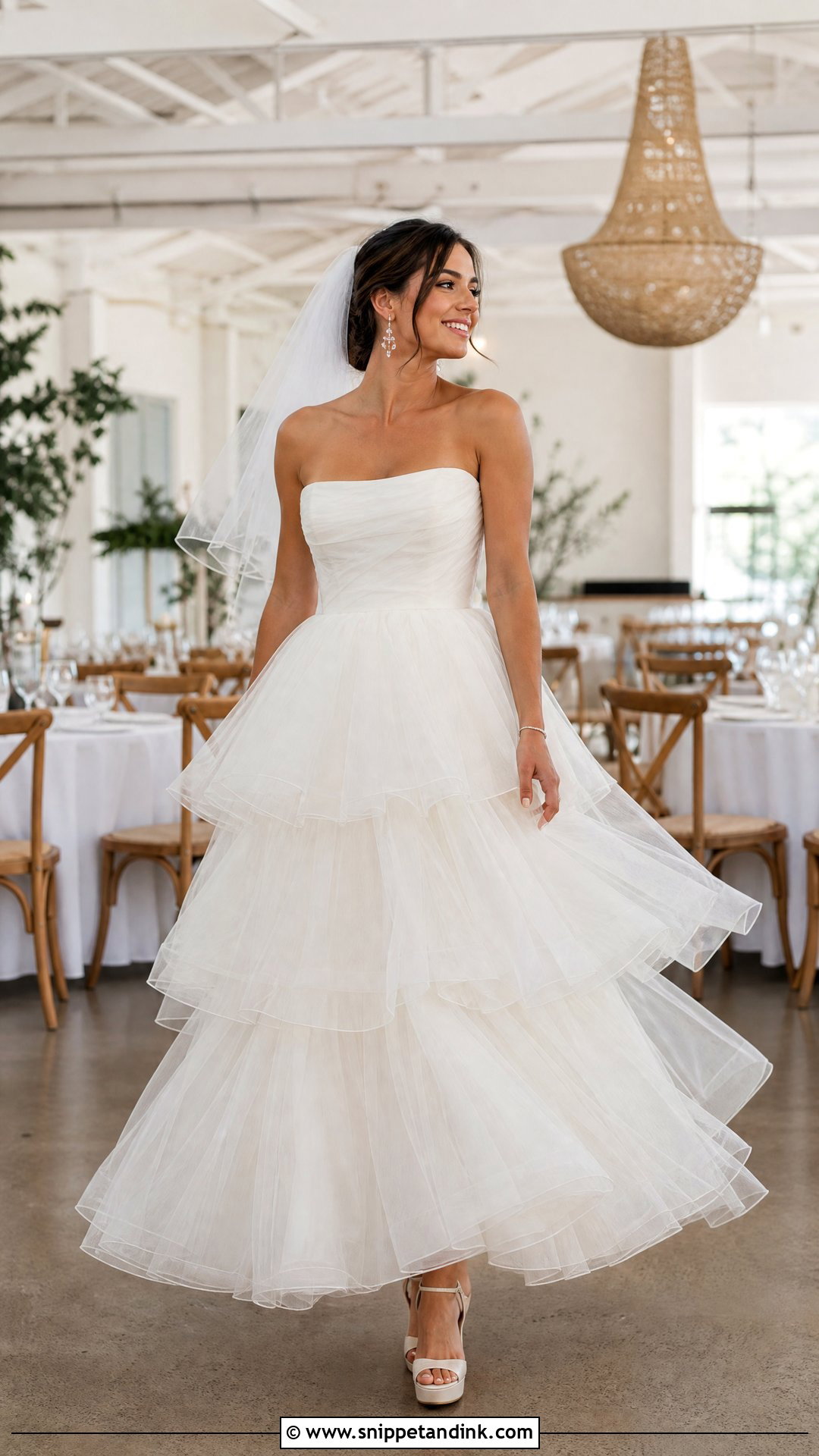 Tiered Tulle Skirt Wedding Dress - Snippet and Ink - 20 Skirt Wedding Dress Ideas
