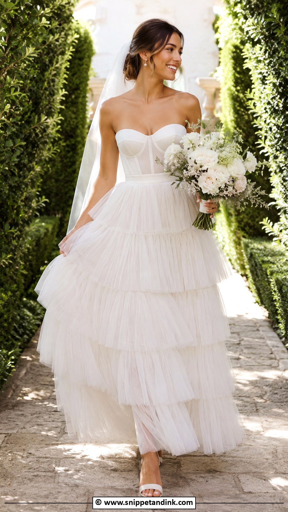 Tiered Tulle Wedding Dress - Snippet and Ink - 30 Tulle Wedding Dress Ideas