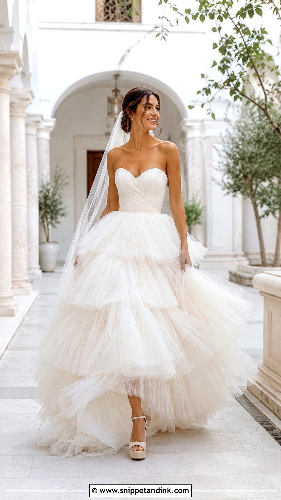 Tiered Tulle Wedding Dress - Snippet and Ink - 20 Fluffy Wedding Dresses