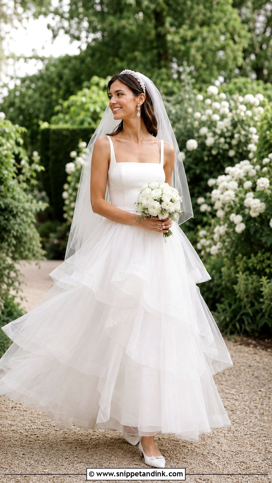 Tiered Tulle Wedding Dress - Snippet and Ink - 20 Loose Wedding Dress Ideas