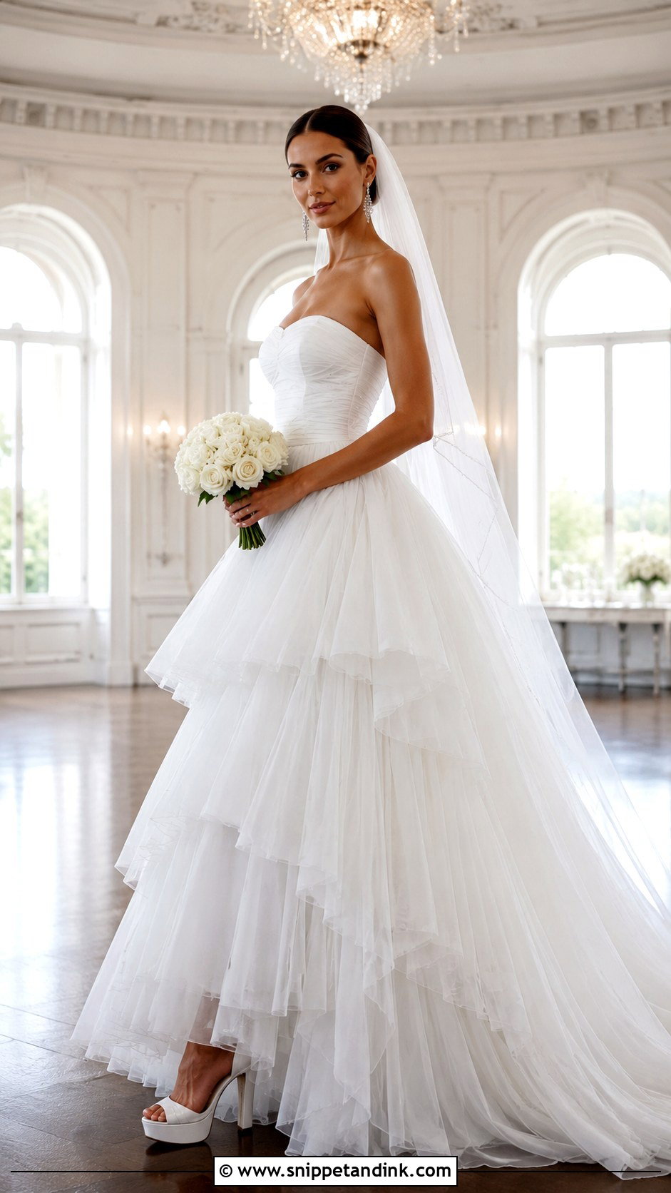 Tiered Tulle Wedding Dress - Snippet and Ink - 20 Majestic Wedding Dresses