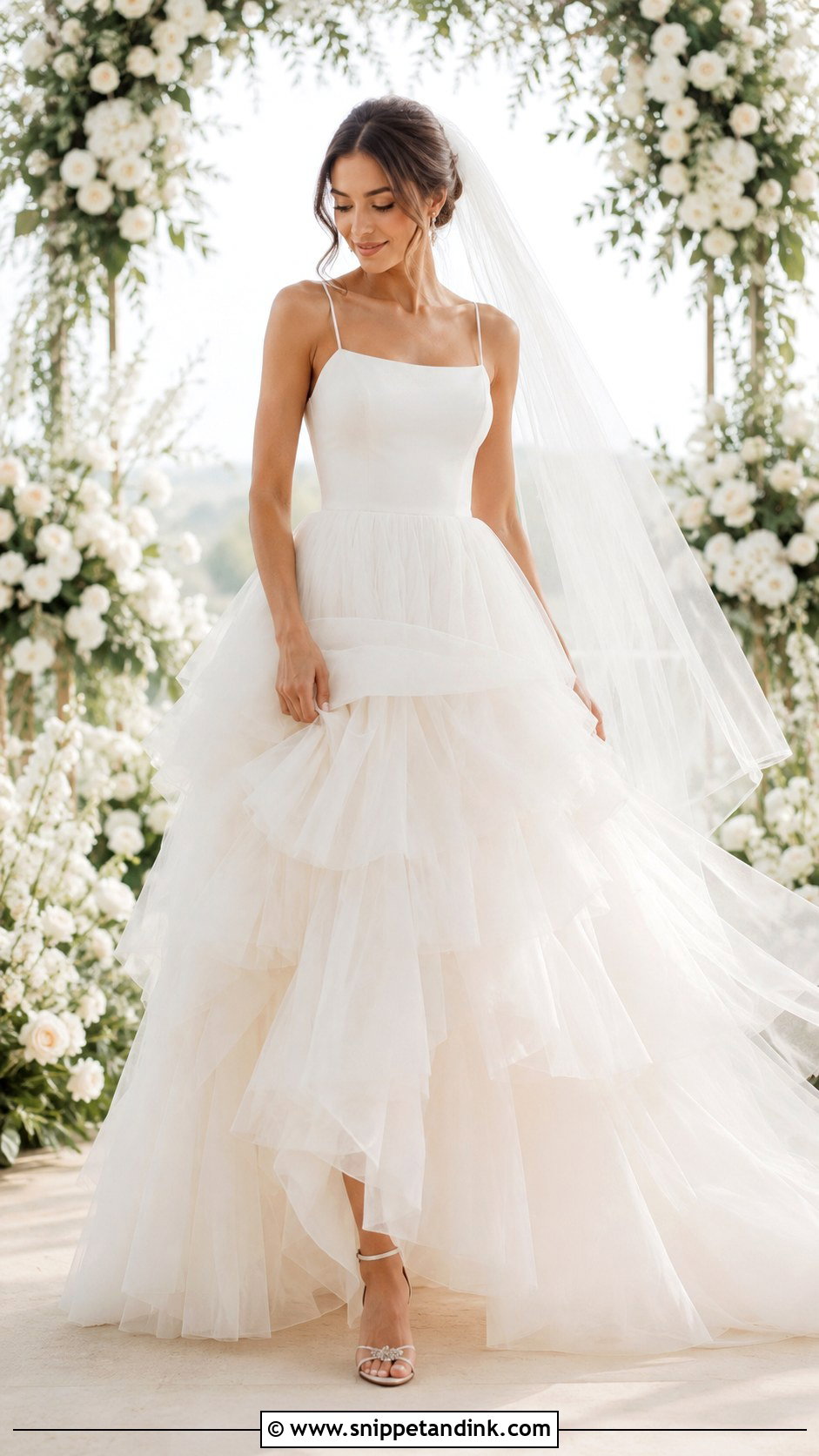 Tiered Tulle Wedding Dress - Snippet and Ink - 25 Textured Wedding Dress Ideas