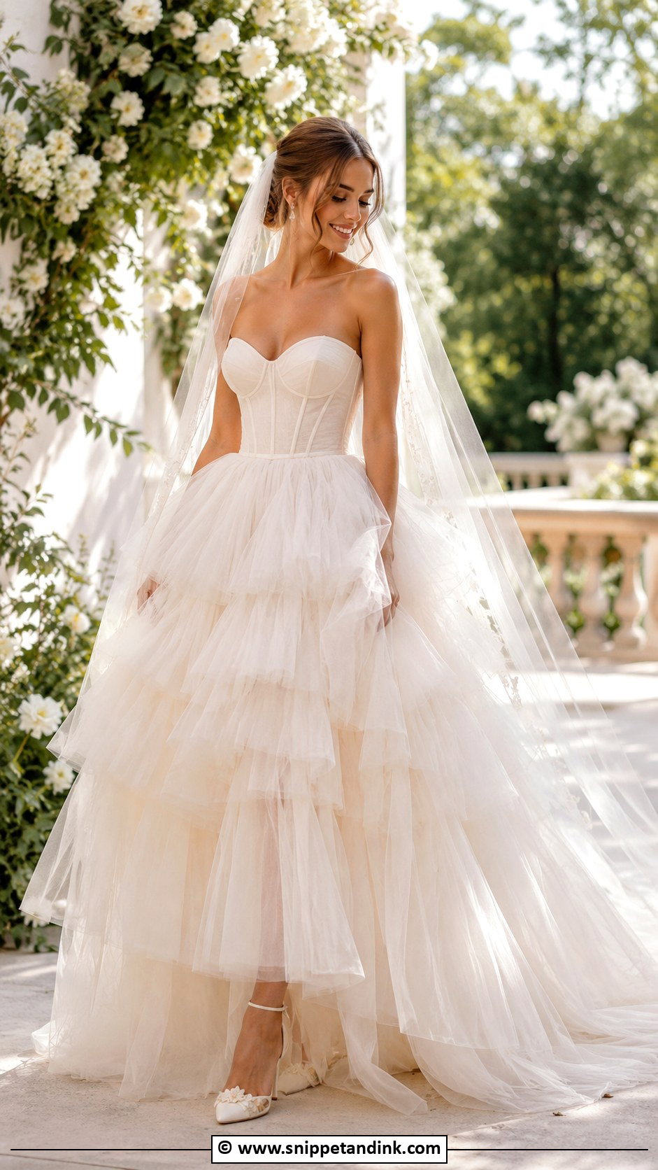 Tiered Tulle Wedding Dress - Snippet and Ink - 30 Couture Wedding Gowns