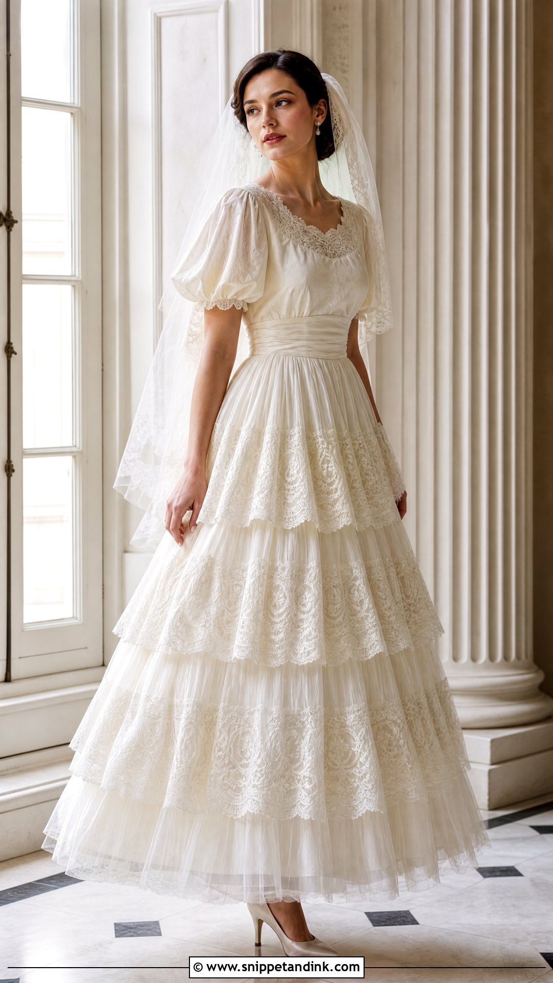Tiered Vintage Wedding Dress - Snippet and Ink - 25 Tiered Wedding Dress Ideas