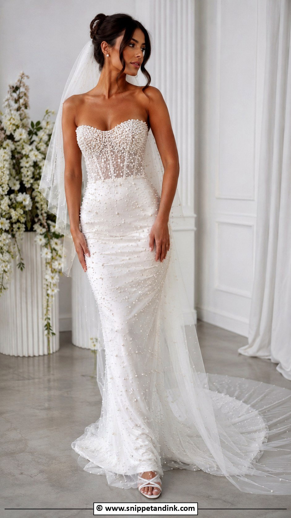Tight Pearl Wedding Dress - Snippet and Ink - 30 Tight Wedding Dress Ideas