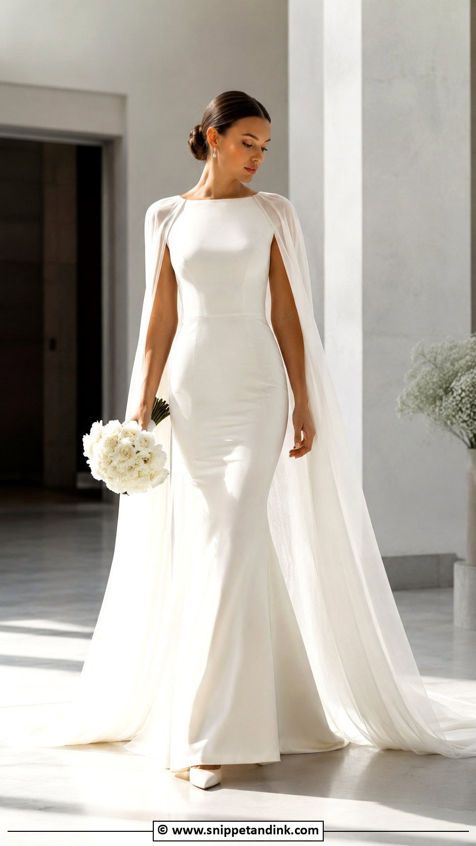 Tight Wedding Dress With Cape - Snippet and Ink - 30 Tight Wedding Dress Ideas
