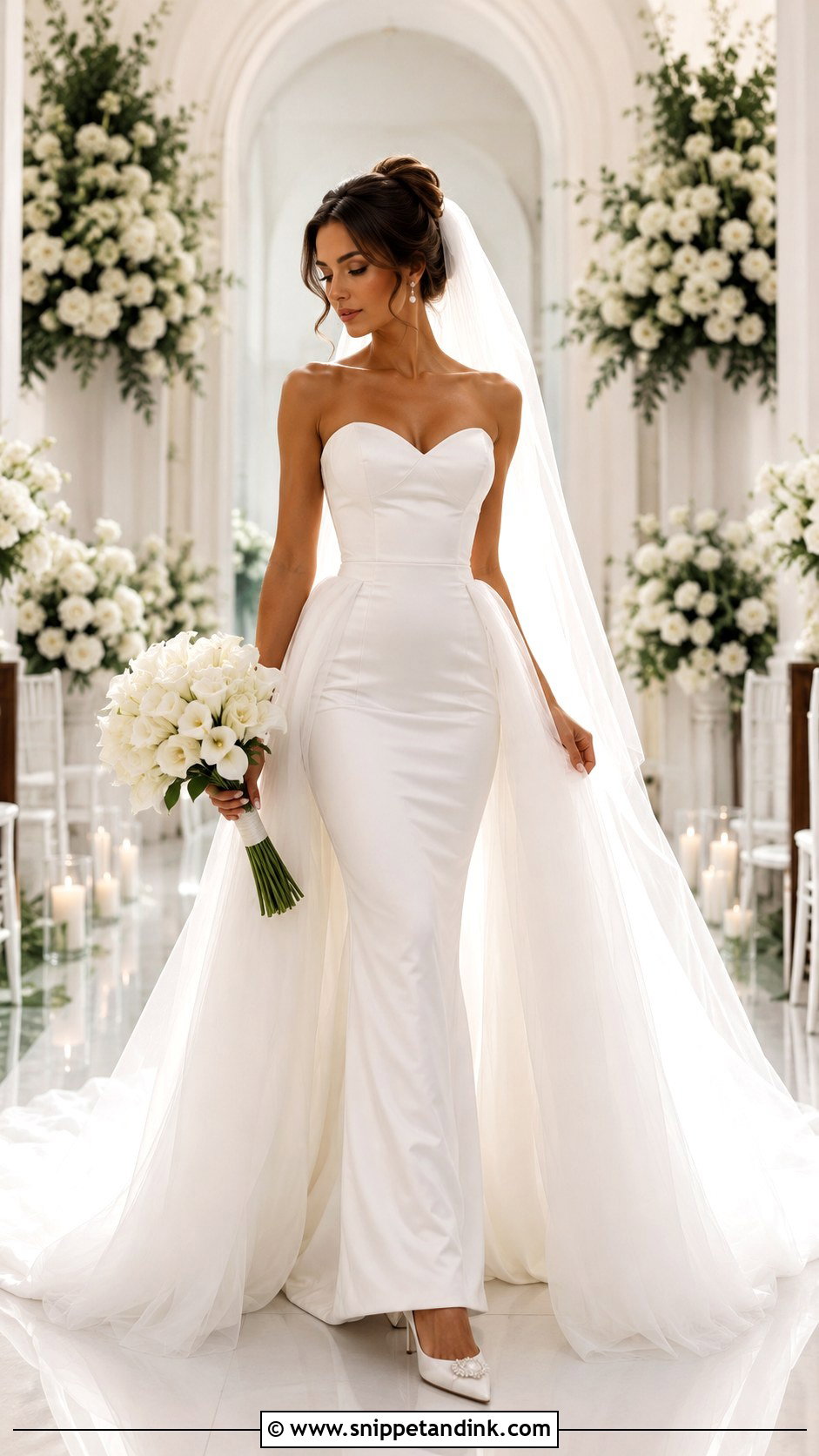Tight Wedding Dress With Detachable Overskirt - Snippet and Ink - 25 Tight Wedding Dresses