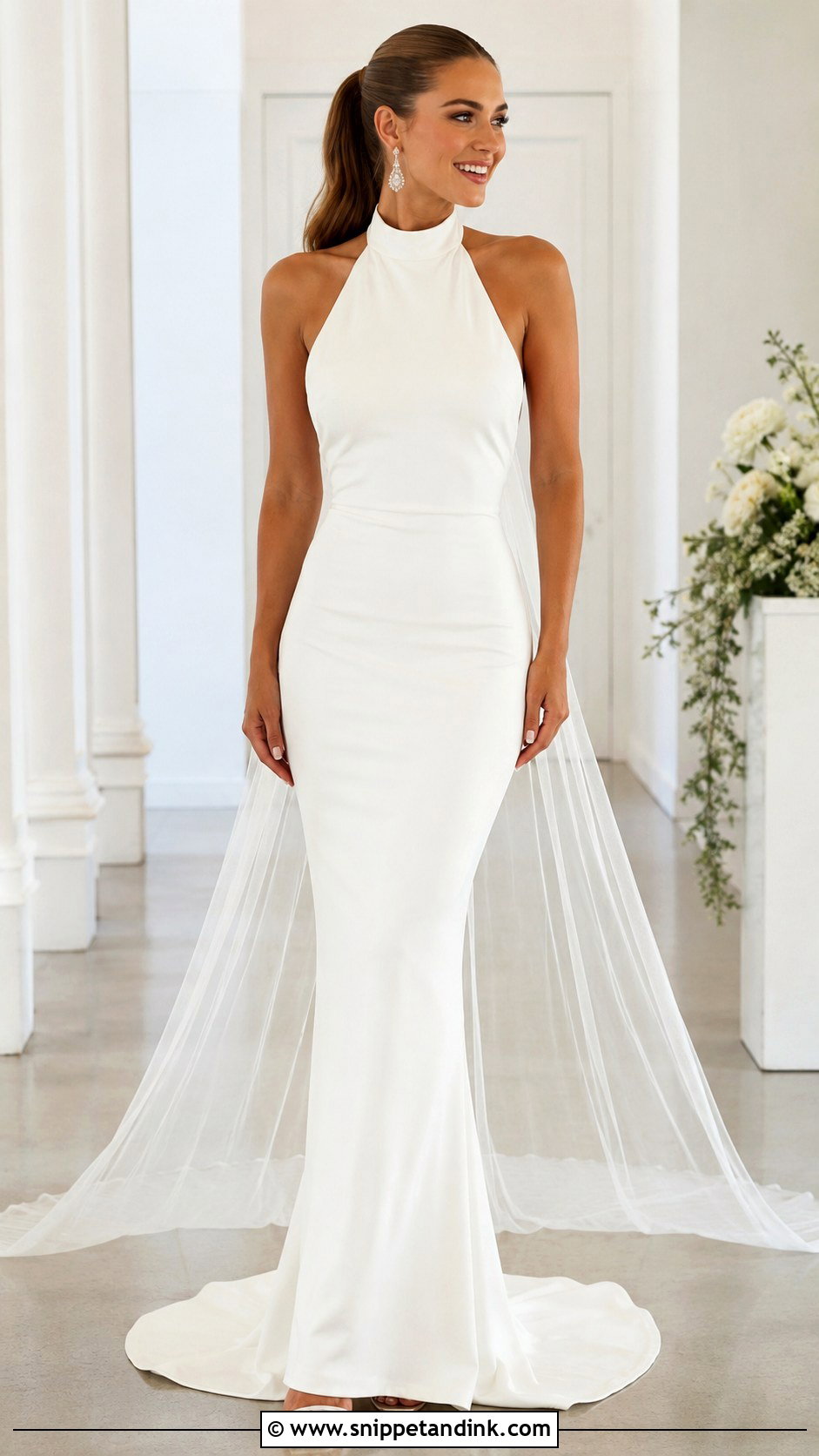Tight Wedding Dress With Halter Neck - Snippet and Ink - 25 Tight Wedding Dresses