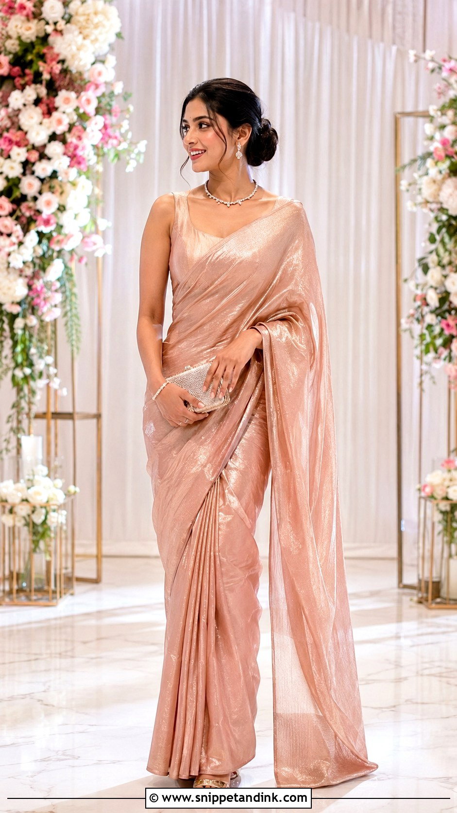 Tissue Saree Ring Ceremony Outfit - Snippet and Ink - 30 Ring Ceremony Outfit Ideas