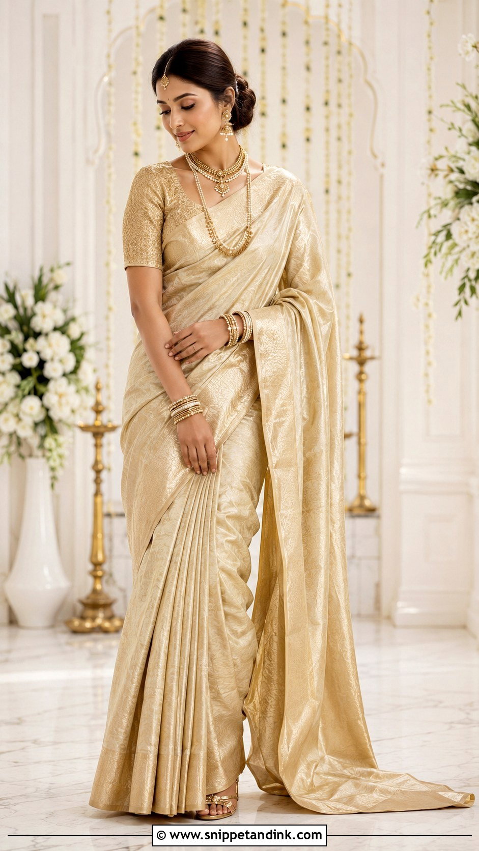 Tissue Silk Bridal Saree - Snippet and Ink - 20 Desi Bridal Dresses