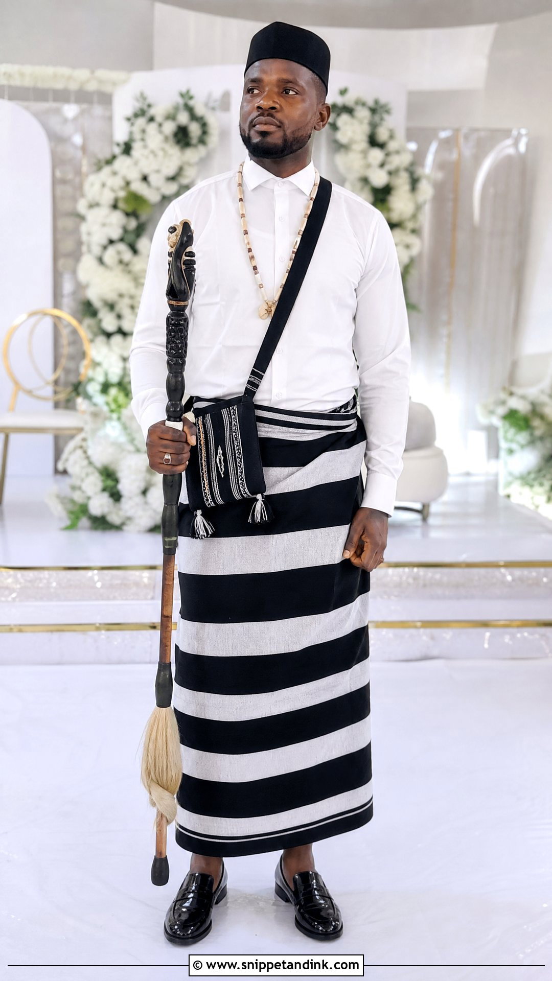 Tiv Anger Groom Wrapper And Shirt Outfit - Snippet and Ink - 20 Tiv Traditional Wedding Attire Ideas