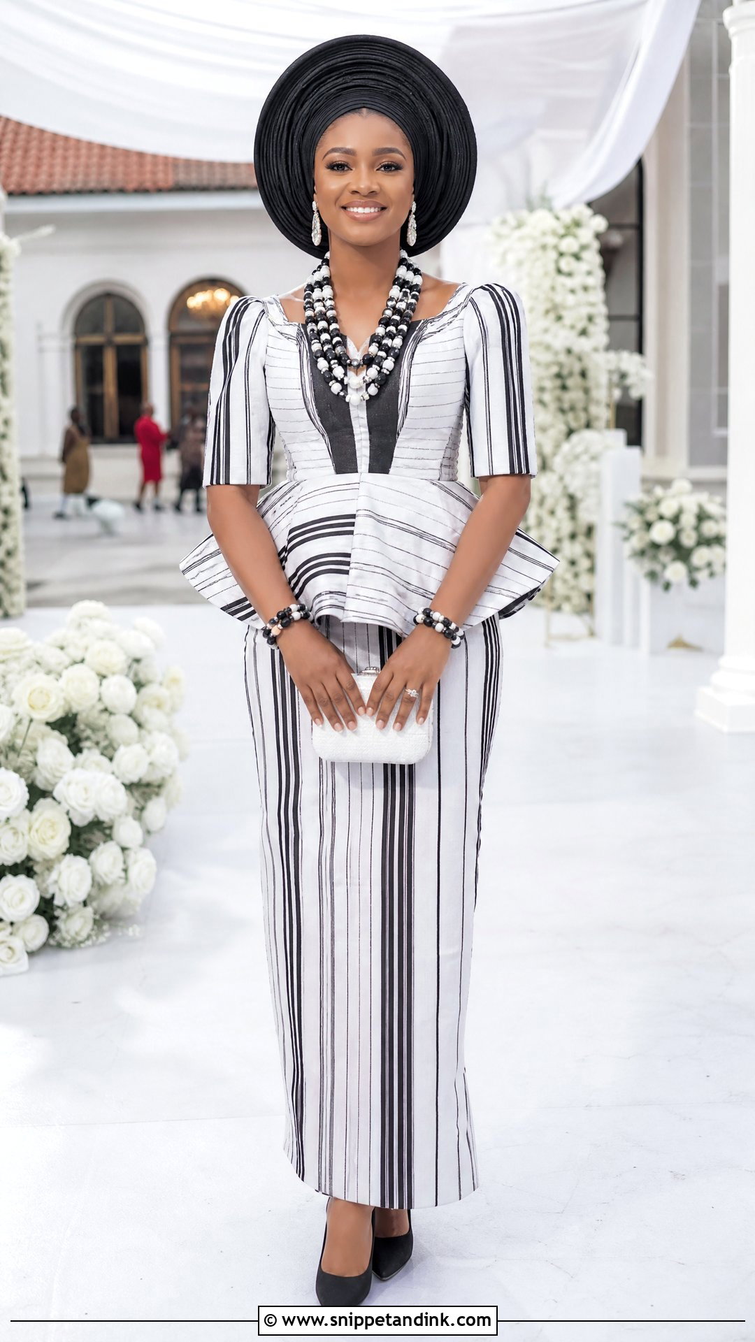 Tiv Anger Peplum Blouse And Wrapper Outfit - Snippet and Ink - 20 Tiv Traditional Wedding Attire Ideas