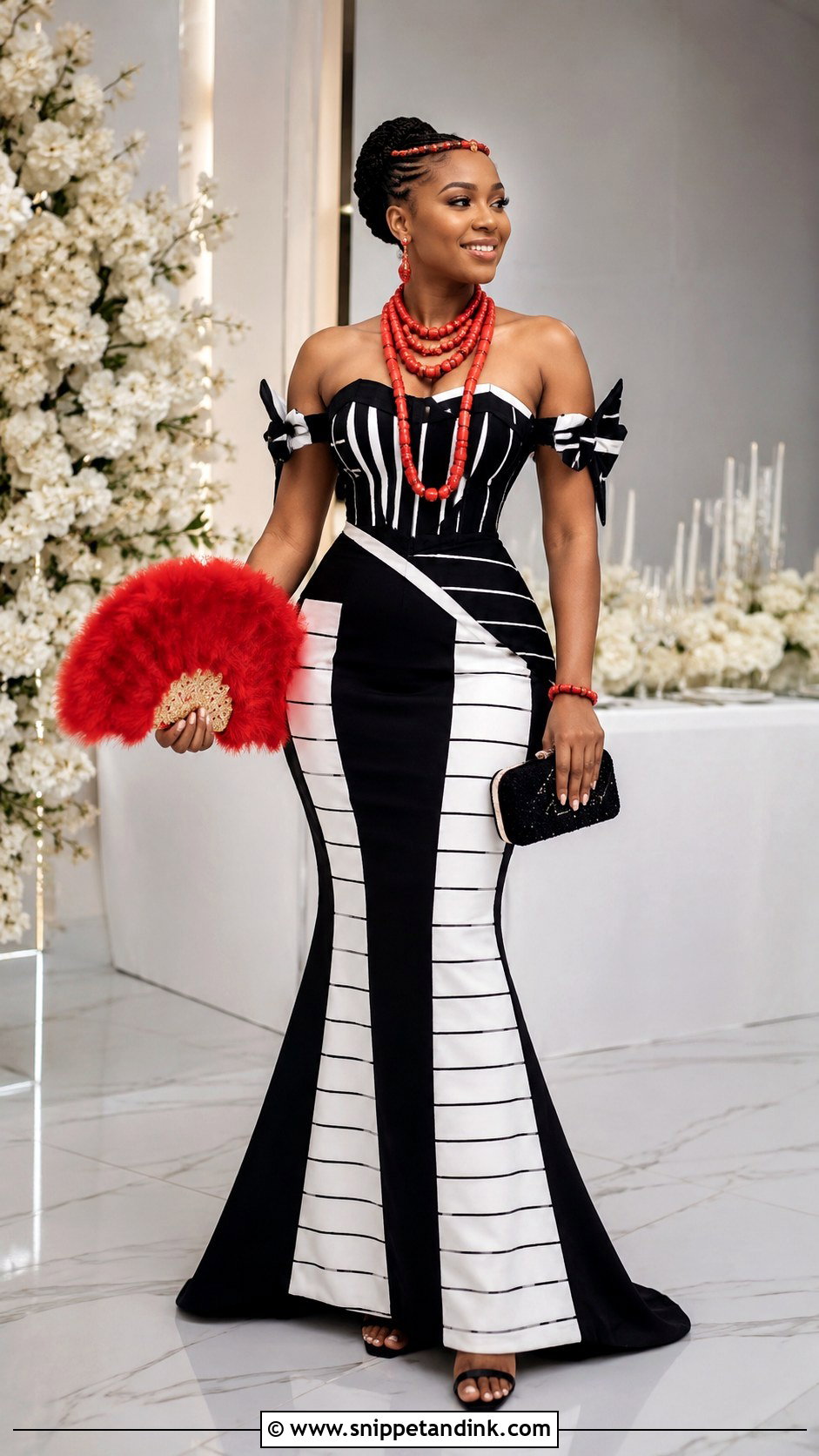 Tiv Bride Anger Corset Gown - Snippet and Ink - 20 Nigeria Bride Traditional Dress Ideas