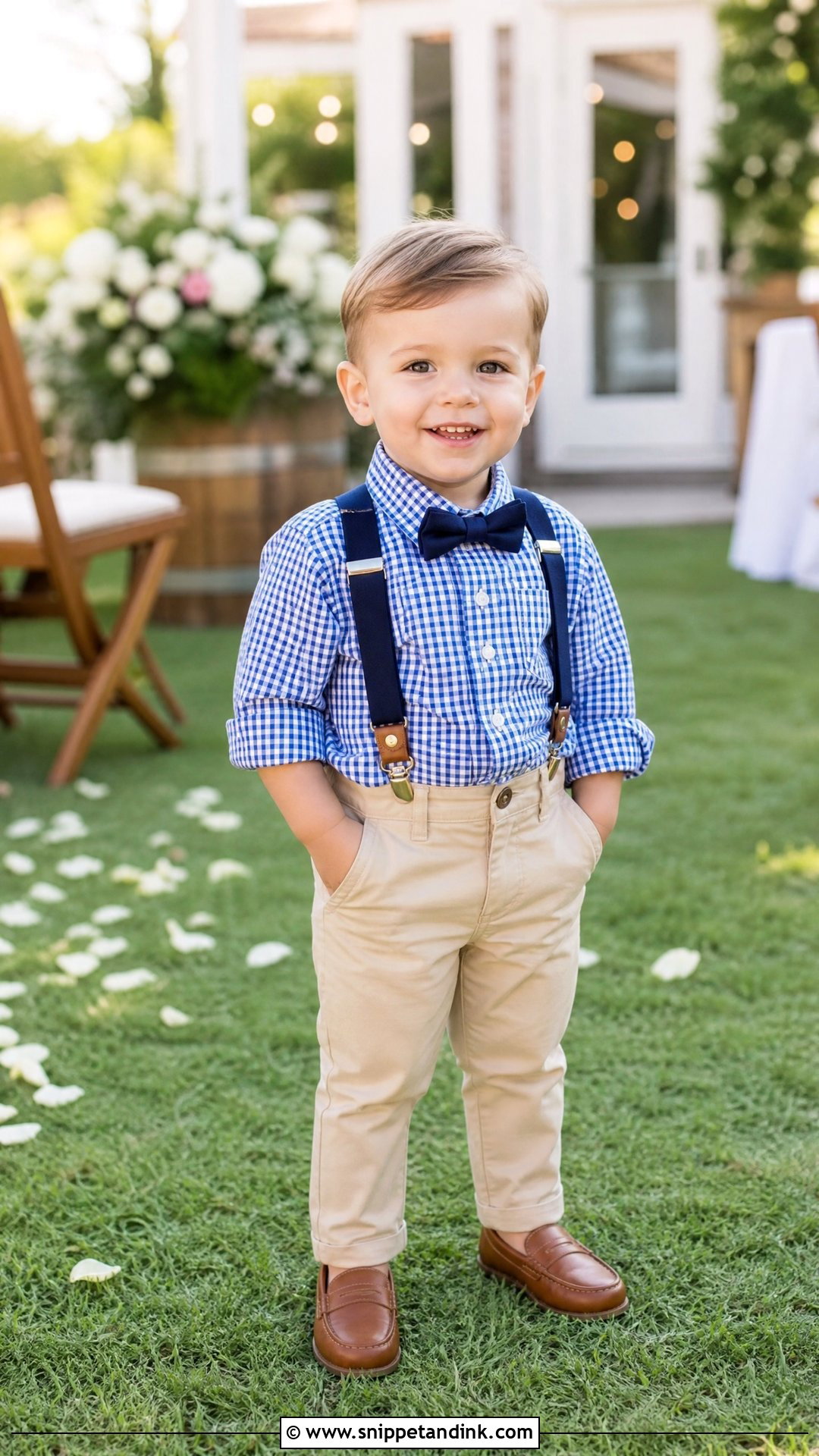 Toddler Boy Gingham Shirt Wedding Outfit - Snippet and Ink - 25 Toddler Boy Wedding Outfit Ideas