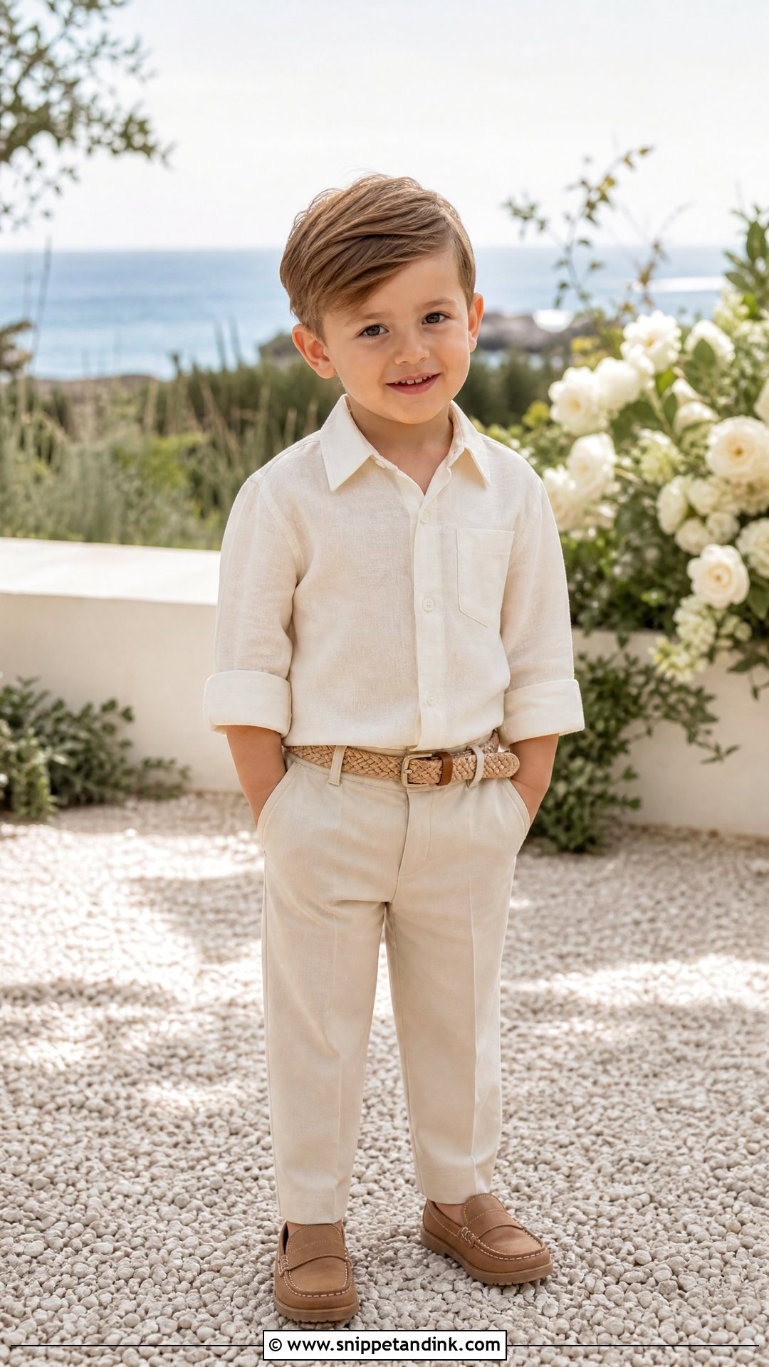 Toddler Boy Linen Shirt And Pants Outfit - Snippet and Ink - 25 Toddler Boy Wedding Outfit Ideas