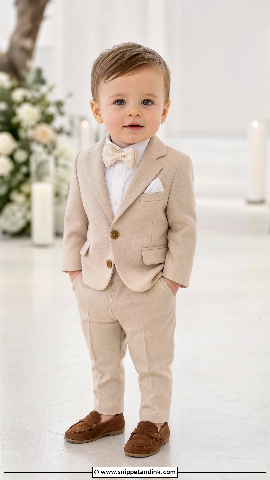 Toddler Boy Loafers And Mini Suit Outfit - Snippet and Ink - 25 Toddler Boy Wedding Outfit Ideas