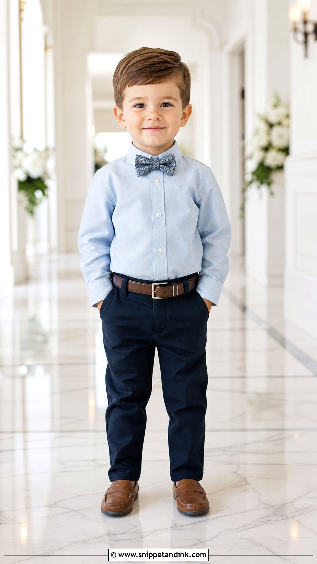 Toddler Boy Oxford Shirt And Trousers Outfit - Snippet and Ink - 25 Toddler Boy Wedding Outfit Ideas